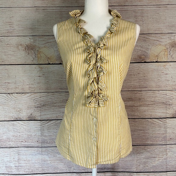 The Limited striped, sleeveless, button down shirt - Picture 2 of 8